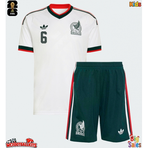 Mexico Erik Lira #6 Replica Away Stadium Kit for Kids World Cup 2026 Short Sleeve (+ pants)